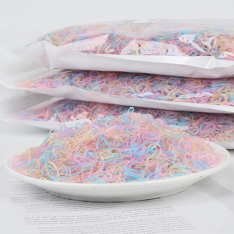 1000Pcs/Lot Disposable Gum for Hair Children TPU Rubber Bands Ponytail Holder Elastic Hair Band Girls Scrunchie Hair Accessories