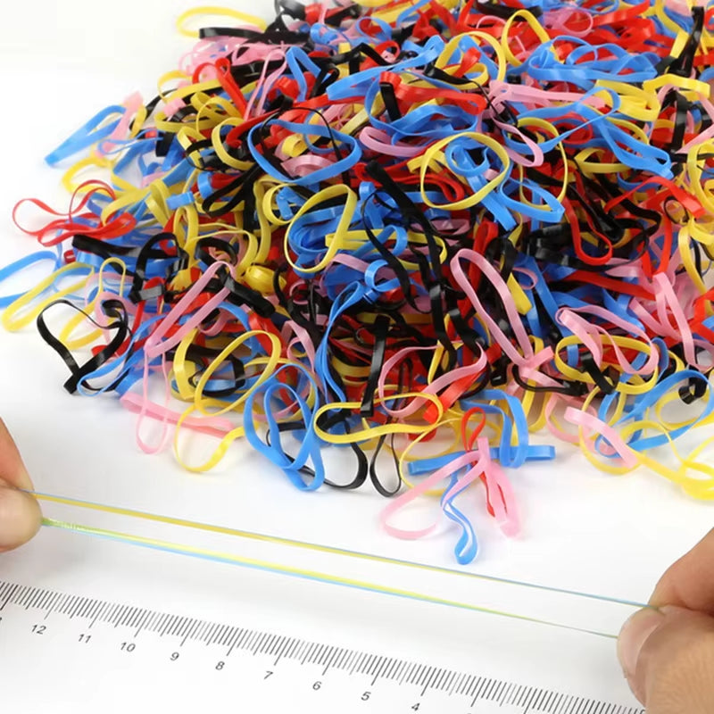 1000Pcs/Lot Disposable Gum for Hair Children TPU Rubber Bands Ponytail Holder Elastic Hair Band Girls Scrunchie Hair Accessories